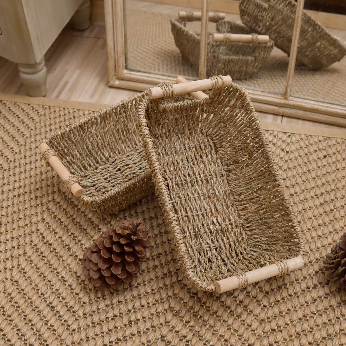 Handwoven Wicker Basket Set (Set of 2)
