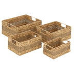 Farmhouse Boho Handwoven Seagrass Organizer Bins Pack of 4