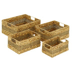 Farmhouse Boho Handwoven Seagrass Organizer Bins Pack of 4