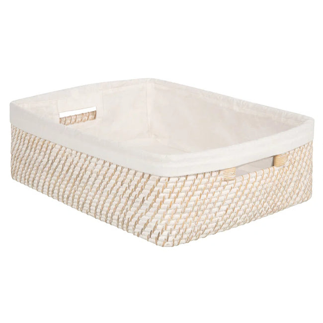 Cesta decorativa de rat�n Bawan tejida a mano Hover Image