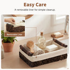 Small Water Hyacinth Baskets with Cotton Liner