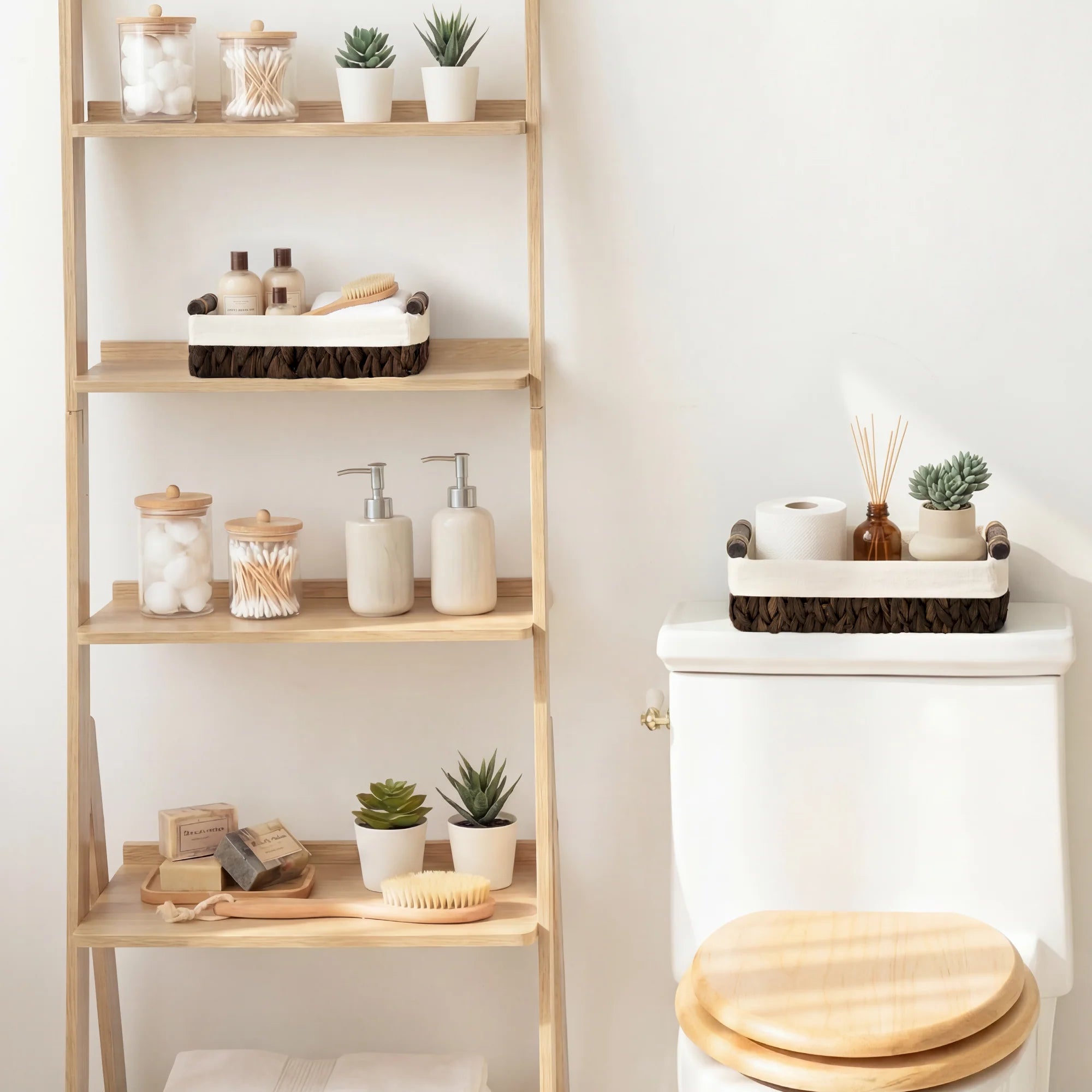 Small Water Hyacinth Baskets with Cotton Liner
