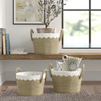 Hand-woven seagrass decorative basket Three-piece set