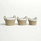 Hand-woven seagrass decorative basket Three-piece set