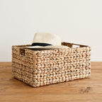 Natural Handwoven Water Hyacinth Storage Basket