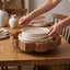 Flower-Shaped Woven Serving Tray with Handles – Decorative Organizer Tray for Coffee Table, Breakfast & Home-cc-092004