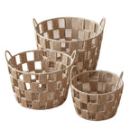 3-Piece Woven Storage Basket Set with Handles – Decorative Toy & Home Organizer Baskets-cc-091719