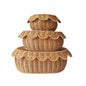 3-Piece Natural Rattan Storage Basket Set with Lids – Handwoven Scalloped Decorative Baskets for Bathroom, Bedroom & Home Organization-cc-091706
