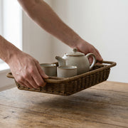 Woven Bathtub Tray with Handles – Spa Bath Caddy & Multipurpose Countertop Organizer-cc-091717