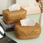 Woven Tissue Box Cover – Decorative Tissue Holder for Bathroom, Bedroom & Living Room-091604-cc
