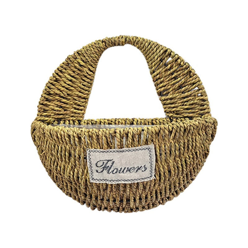 Woven Hanging Flower Basket – Decorative Wall Planter for Fence, Patio, Balcony & Home Decor-091623-cc