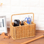 Woven Caddy Organizer with Handle – Divided Storage Basket for Desk, Kitchen & Home-091610-cc