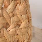 Natural Water Hyacinth Woven Storage Basket with Handles – Round Decorative Organizer for Living Room, Bedroom & Nursery-cc-091804