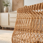 Large Woven Storage Basket with Handles, Decorative Laundry Hamper for Blankets, Toys & Bedroom Organization-cc-091813