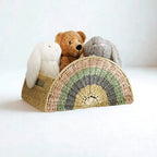 Rainbow Woven Storage Basket for Kids – Toy, Book, Stuffed Animal & Blanket Organizer with Handles for Nursery and Playroom-cc-091712