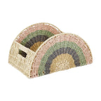 Rainbow Woven Storage Basket for Kids – Toy, Book, Stuffed Animal & Blanket Organizer with Handles for Nursery and Playroom-cc-091712