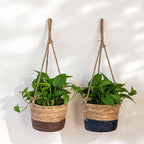 Woven Hanging Planter Basket with Rope – Boho Plant Holder for Indoor Plants, Flowers & Home Decor-cc-092406