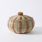 Large Woven Storage Basket with Lid – Two-Tone Decorative Laundry Hamper for Blankets, Toys & Home Organization-cc-092002