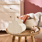 White Cloud Shaped Woven Storage Basket with Handle –Baby Clothes, Toys & Kids Room Decor-cc-091803