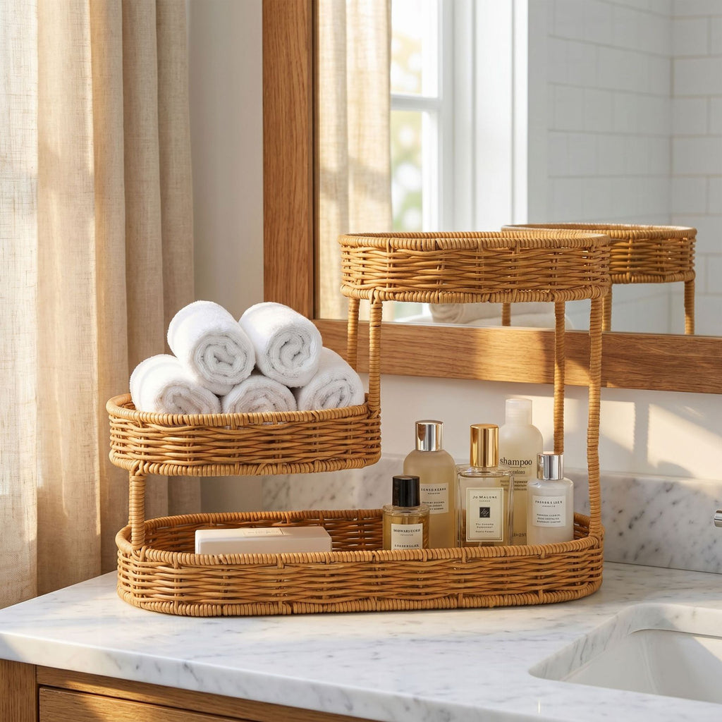 3-Tier Woven Storage Organizer – Countertop Basket Rack for Kitchen, Bathroom & Vanity-cc-091716