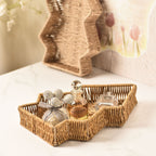 Christmas Tree Shaped Woven Storage Tray – Holiday Decorative Organizer Basket for Perfume, Cosmetics & Home Decor-cc-091805
