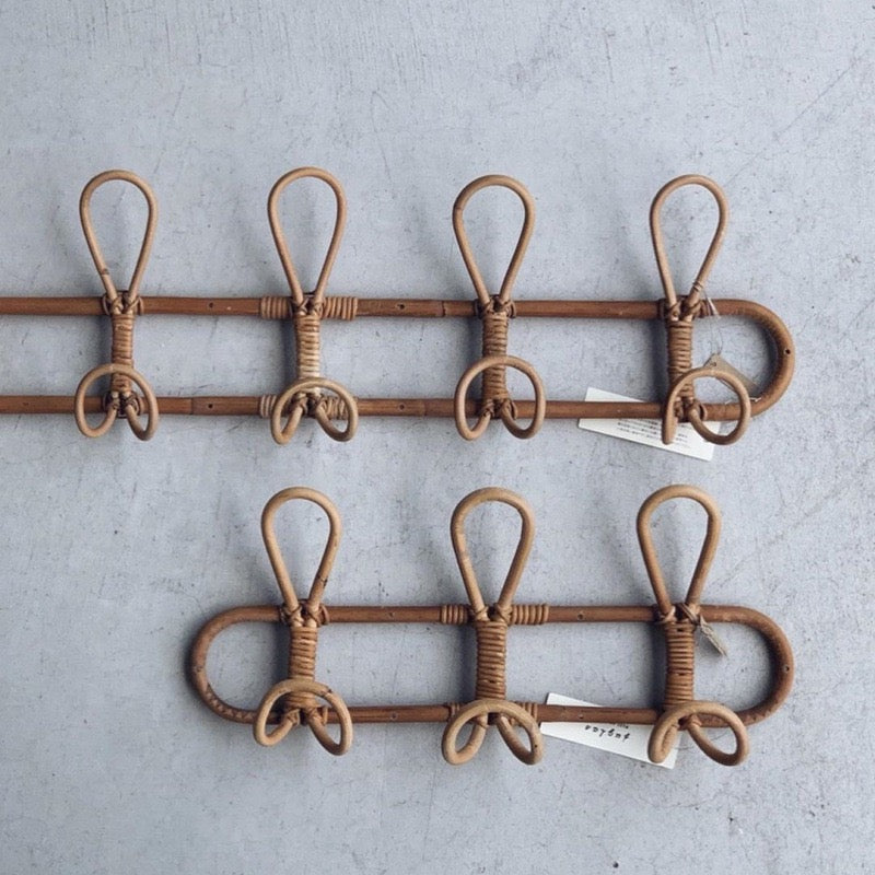 Woven Wall Hook Rack – Decorative Entryway Coat Hanger for Hats, Bags, Towels & Clothes-091620-cc