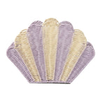Shell Shaped Woven Handbag – Purple & Cream Summer Beach Tote Bag-cc-091718