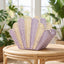 Shell Shaped Woven Handbag – Purple & Cream Summer Beach Tote Bag-cc-091718