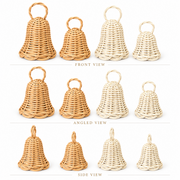 Natural Rattan Christmas Bell Ornament – Handwoven Hanging Holiday Decoration for Tree, Door & Home Decor-cc-091708