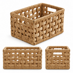 Rectangular Woven Storage Basket – Decorative Organizer Bin for Towels, Books, Shelves & Home Storage-cc-092003