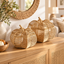Wicker Pumpkin Shaped Storage Basket with Lid - Handwoven Rattan Fall Decor for Candy, Snacks & Gifts -ZENG-091801