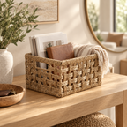 Rectangular Woven Storage Basket – Decorative Organizer Bin for Towels, Books, Shelves & Home Storage-cc-092003