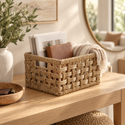 Rectangular Woven Storage Basket – Decorative Organizer Bin for Towels, Books, Shelves & Home Storage-cc-092003