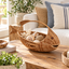 Fish Shaped Wicker Fruit Basket with Arched Handle, Handwoven Rattan Storage Basket for Lemons, Limes & Kitchen Counter Decor -ZENG-091717