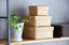 Square Woven Storage Basket with Lid for Home Organization Thai Water
