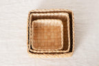 Square Woven Storage Basket with Lid for Home Organization Thai Water