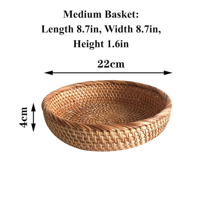 Juego de cestas tejidas naturales, cestas de almacenamiento de mimbre peque�as de regalo, pan decorativo Main Image