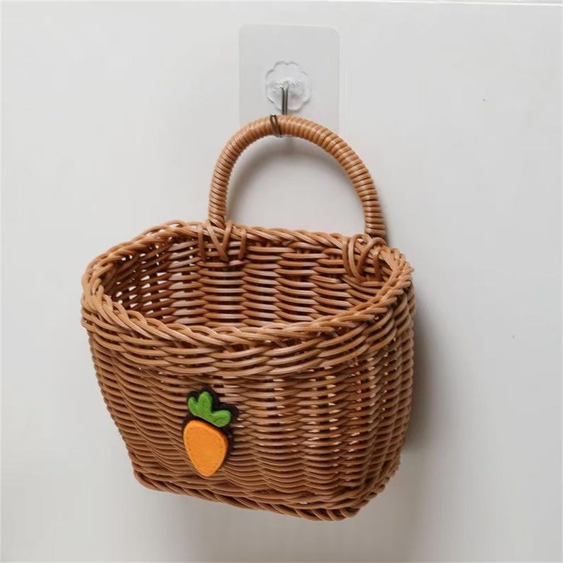 Cesta de almacenamiento ecol�gica con patr�n de zanahoria