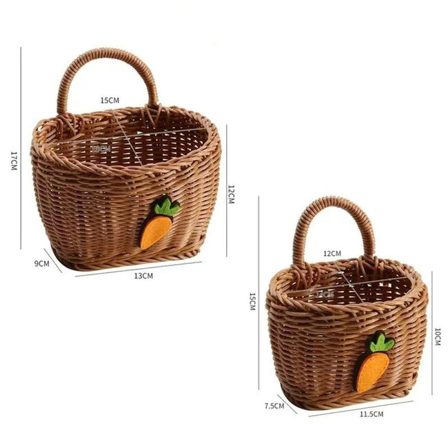 Cesta de almacenamiento ecol�gica con patr�n de zanahoria Hover Image