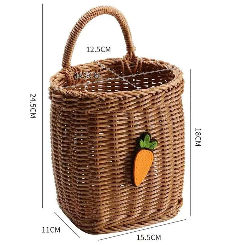 Cesta de almacenamiento ecol�gica con patr�n de zanahoria