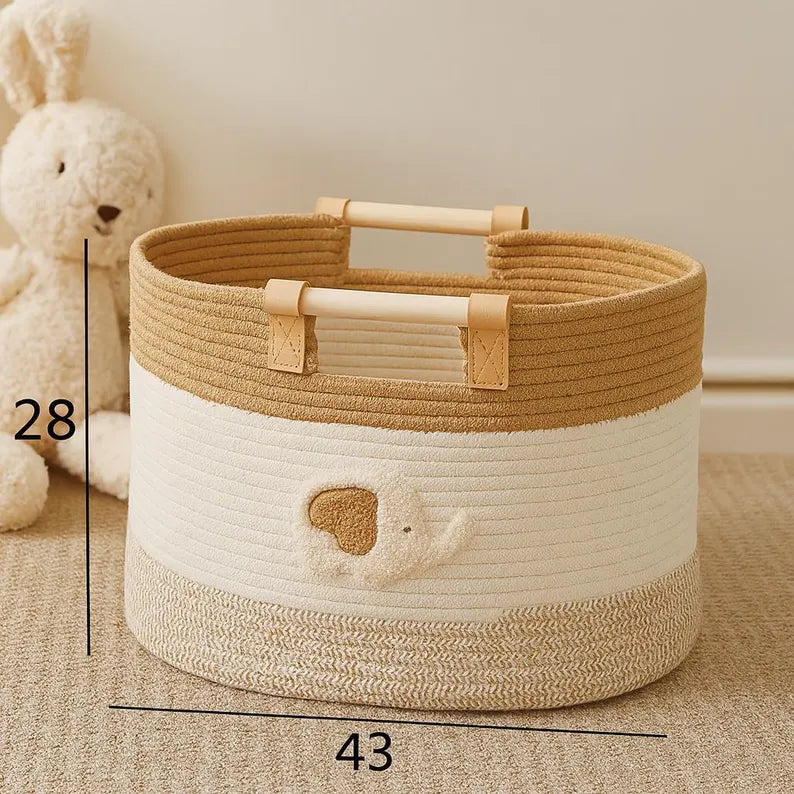 Personalized Cotton Rope Toy Storage Basket