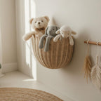 Hand-Woven Rattan Wall Basket