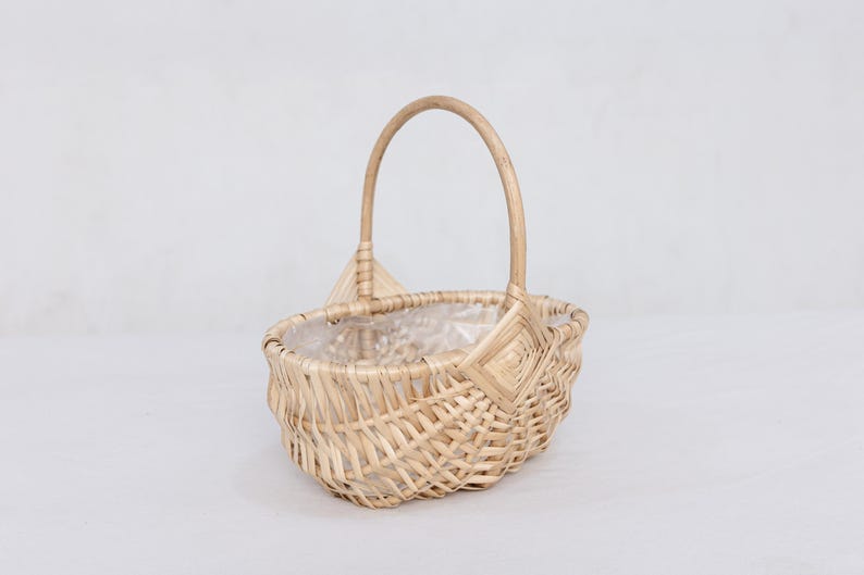 Woven Willow Basket Set with Handle & Liner: Farmhouse Decor