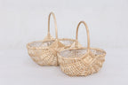 Woven Willow Basket Set with Handle & Liner: Farmhouse Decor
