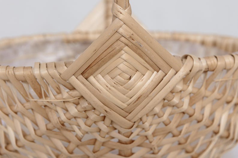Woven Willow Basket Set with Handle & Liner: Farmhouse Decor