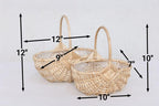 Woven Willow Basket Set with Handle & Liner: Farmhouse Decor