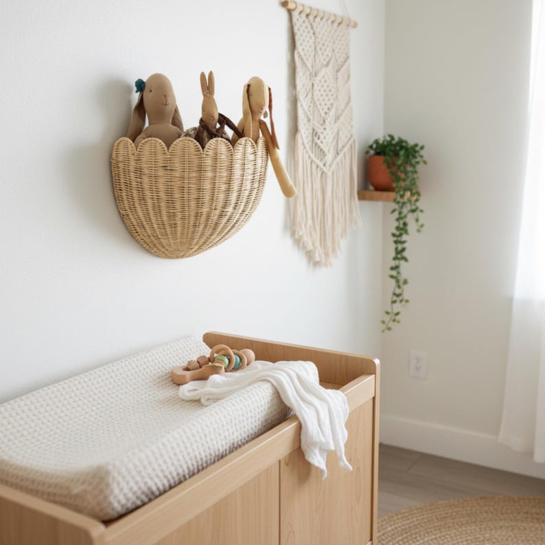 Hand-Woven Rattan Wall Basket