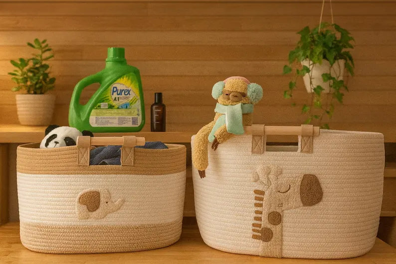 Personalized Cotton Rope Toy Storage Basket