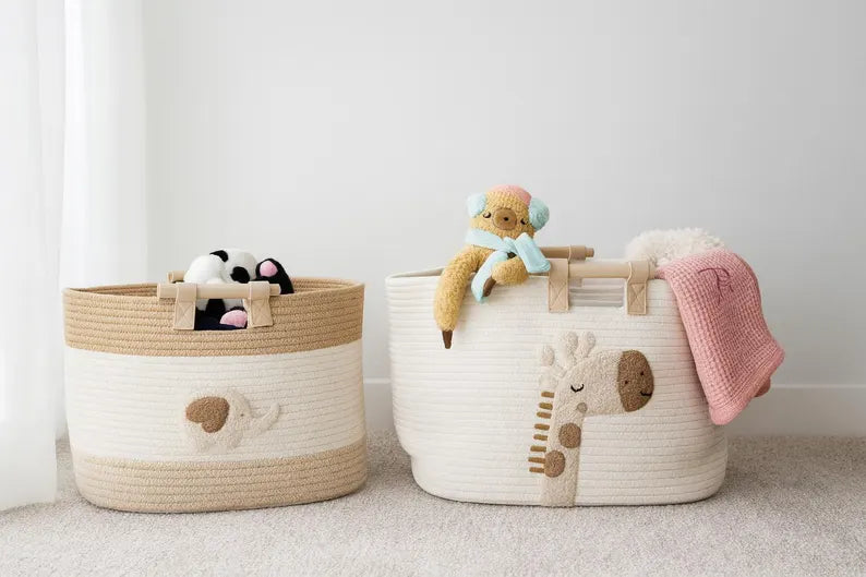 Personalized Cotton Rope Toy Storage Basket