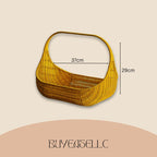 Handwoven Rattan Bread Basket - Rustic Farmhouse Fruit Tray